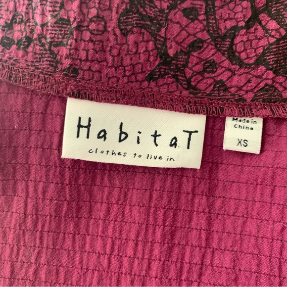 Habitat purple and black floral button up size xs - Picture 7 of 11